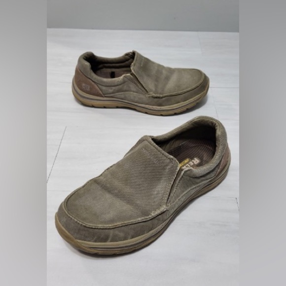 𝅺SKETCHERS Mens Expected Avillo Canvas/Suede Loafer - Picture 1 of 12